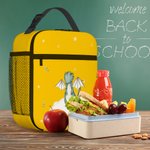 Personalised Cartoon Dragon Star Pattern Waterproof Insulated Lunch Bag with Name and Handle for Work Picnic Back to School Gift for Kids
