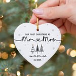 Our First Christmas - Personalized Christmas Tree Ceramic Ornament