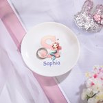 Personalizada Fantasía Sirena Chica de cerámica Baratija Joyería Plato con Nombre Cumpleaños Aniversario Regalo para Mujeres Niñas