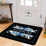 Felpudo de bienvenida personalizado con girasol, rosa y texto Floristería Decoración para el hogar Regalo de inauguración para amantes de la jardinería