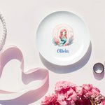 Personalizada Fantasía Sirena Chica de cerámica Baratija Joyería Plato con Nombre Cumpleaños Aniversario Regalo para Mujeres Niñas
