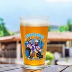 Personalisierte Cool Flame Lightening Photo Design 16oz Bierglas mit Namen und Nummer Geburtstag Haus Küche Zubehör Geschenk für Sportliebhaber