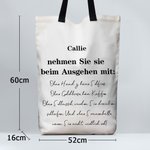 Bolsa de compra grande reutilizable de lona con asas y nombre personalizada 