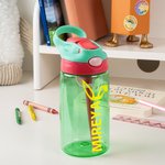 Botella de agua infantil personalizada con orejas de conejito 480ml con nombre y pajita regalo de Pascua o cumpleaños para niños