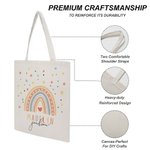 Personalisierte wiederverwendbare Stern Regenbogen Canvas Tasche mit Namen Reisezubehör Geburtstag zurück zu Schule Geschenk für Kinder