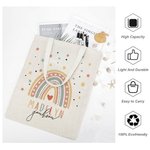 Personalisierte wiederverwendbare Stern Regenbogen Canvas Tasche mit Namen Reisezubehör Geburtstag zurück zu Schule Geschenk für Kinder
