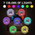 Personalisierte bunte Splash Ink Gamepad LED-Nachtlicht mit Pixel Name und hölzerne Basis Kinderzimmer Dekoration Geburtstagsgeschenk für Kinder