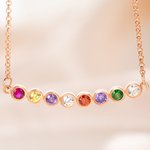 Personalized 1-12 Birthstone Sterling Silver Family Necklace Minimalist Jewelry Mother's Day Birthday Gift for Women