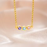 Personalized 1-12 Birthstone Sterling Silver Family Necklace Minimalist Jewelry Mother's Day Birthday Gift for Women