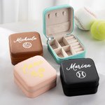 Boîte à bijoux personnalisée en cuir PU avec nom Cadeau d'anniversaire pour les amoureux du sport
