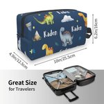 Personalisierte tragbare große Kapazität niedlichen Dinosaurier Wolke Kulturtasche mit Namen und Griff Geburtstag Kindertag zurück-zu-Schule Geschenk für Kinder
