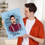 Personalisierte Faux Glitter Ölmalerei Effekt Foto Leinwand Gemälde Geburtstag Home Decor Memorial Geschenk für Familie Freund