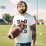 Personalized Lightning Basketball Football Design 100% Cotton T-shirt with Title Number and Name Game Day Birthday Gift for Family