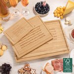 Tabla para cortar embutidos de bambú FSC con ranura para zumo Regalo de boda de inauguración de la casa para la familia y los amigos
