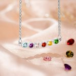 Personalized 1-12 Birthstone Sterling Silver Family Necklace Minimalist Jewelry Mother's Day Birthday Gift for Women