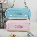 Personalisierte gestickten Namen Zipper große Kapazität Federtasche Tasche mit Tasche Schule liefert Geburtstag zurück zu Schule Geschenk für Studenten Kollegen
