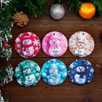 Personalized Faux 3D Snowman Snowflake Ceramic Ornament with Name and Year Christmas Tree Home Decor Holiday Gift for Family Kids
