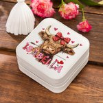 Personalized Coquette Bow Love Highland Cow PU Leather Jewellery Box with Name Travel Essentials Birthday Valentine’s Day Gift for Women