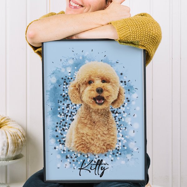 Personalised Faux Glitter Oil Painting Effect  Photo Canvas Painting Birthday Home Decor Memorial Gift for Family Friend