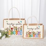 Personalizada Mamá Abuela Jardín 1-10 Nacimiento Flores Jarrón Bolsa de asas con nombres Cumpleaños Día de la Madre Regalo para la familia Mujeres
