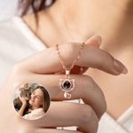 Personlig Cat Outline Zircon Photo Projection Halskjede Dainty Memory Smykker Bursdag Jubileum Gave til kvinner Cat Lovers