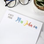 Cahier de notes personnalisé pour enseignant avec nom pour cadeau de gratitude