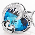 Gepersonaliseerde hart kristal zirkoon pinguïn paar hanger ketting met gegraveerde namen Valentijnsdag jubileum cadeau voor geliefde