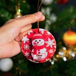 Personalized Faux 3D Snowman Snowflake Ceramic Ornament with Name and Year Christmas Tree Home Decor Holiday Gift for Family Kids