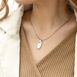 Personalised Engraved Hug Polar Bear Set of 2 Necklaces with Names Cute Jewellery Valentine's Day Gift for Couple