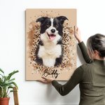Personalisierte Faux Glitter Ölmalerei Effekt Foto Leinwand Gemälde Geburtstag Home Decor Memorial Geschenk für Familie Freund