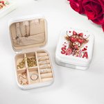 Personalized Coquette Bow Love Highland Cow PU Leather Jewellery Box with Name Travel Essentials Birthday Valentine’s Day Gift for Women