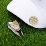 Spersonalizowany emerytalny zestaw magnetycznych klipsów do kapelusza z imiennym znacznikiem piłki i pudełkiem na akcesoria golfowe Prezent na emeryturę dla miłośnika golfa