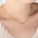 Personalized 1-12 Birthstone Sterling Silver Family Necklace Minimalist Jewelry Mother's Day Birthday Gift for Women
