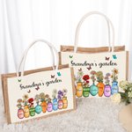 Personalizada Mamá Abuela Jardín 1-10 Nacimiento Flores Jarrón Bolsa de asas con nombres Cumpleaños Día de la Madre Regalo para la familia Mujeres