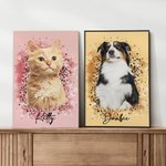 Personalisierte Faux Glitter Ölmalerei Effekt Foto Leinwand Gemälde Geburtstag Home Decor Memorial Geschenk für Familie Freund