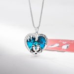 Gepersonaliseerde hart kristal zirkoon pinguïn paar hanger ketting met gegraveerde namen Valentijnsdag jubileum cadeau voor geliefde