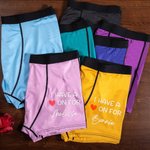 Personalised I Have A Heart On For Brief Boxer with Name Men's Underwear Valentine's Day Anniversary Birthday Gift for Husband Boyfriend