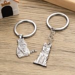 Personalised Engraved Pet Photo Keychain with Text  Birthday Gift for Pet Lover