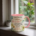 Personalized Good Morning This is God Christian 11oz Ceramic Mug with Name Birthday Religious Inspirational Gift for Women