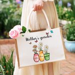 Personalizada Mamá Abuela Jardín 1-10 Nacimiento Flores Jarrón Bolsa de asas con nombres Cumpleaños Día de la Madre Regalo para la familia Mujeres