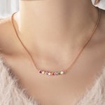 Personalized 1-12 Birthstone Sterling Silver Family Necklace Minimalist Jewelry Mother's Day Birthday Gift for Women