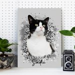 Personalisierte Faux Glitter Ölmalerei Effekt Foto Leinwand Gemälde Geburtstag Home Decor Memorial Geschenk für Familie Freund