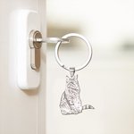Personalised Engraved Pet Photo Keychain with Text  Birthday Gift for Pet Lover