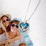 Gepersonaliseerde hart kristal zirkoon pinguïn paar hanger ketting met gegraveerde namen Valentijnsdag jubileum cadeau voor geliefde