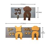 Personalized Cute Puppy Butt Tail Hook Wooden Dog Leash Holder Wall Hanger with Name and Paw Print Birthday Housewarming Gift for Pet Owners