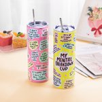 Personalized My Mental Breakdown Creative 15oz Mug 20oz Can Glass Skinny Tumbler with Lid Straw Motivational Affirmation Birthday Gift for Women