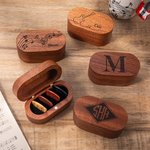 Personalized Wooden Magnetic Guitar Picks Storage Box Set with Engraved Name or Monogram Birthday Gift for Musician Guitar Player