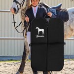 Sac à vêtements suspendu imperméable à l'eau à motif de cheval personnalisé avec nom Accessoires de voyage pour spectacles de chevaux Cadeau pour les passionnés d'équitation