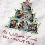 Personalized Christmas Tree 6 Photos Absorbent Waffle Tea Towel with Text Kitchen Decor Birthday Housewarming Gift for Family Chef 4