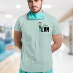 Personalized Nurse Doctor Theme Cartoon Character 100% Cotton T-Shirt with Name and Title Birthday Appreciation Gift for Medical Staffs